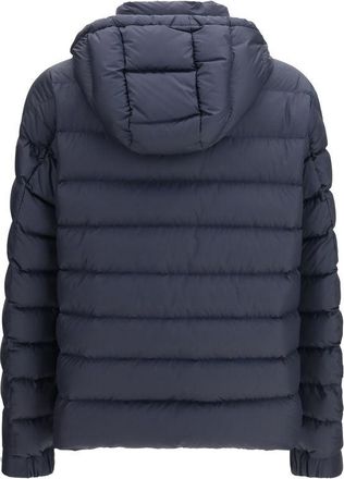 Moncler Mens Blue Goose Down Full-Length Jacket Clothing