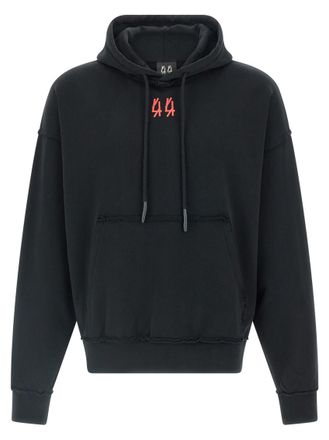 44 Label Group Black Red Graphic Print Hoodie