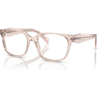 Prada 52mm Rectangle optical glasses in Pink at Nordstrom