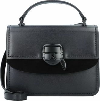 Karl Lagerfeld K/Ikonik Lock Top Handle - Dames - Handtassen - Zwart - ONE Size - Leer - Tassen