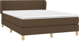 vidaXL Vidaxl - Cama Box Spring Con Colch&oacute;n Tela Marr&oacute;n Oscuro 140x200 Cm