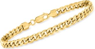 Canaria Canaria Mens 5.9mm 10kt Yellow Gold Cuban-Link Bracelet