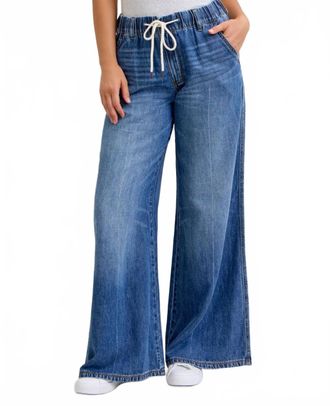 Judy Blue Palazzo Featherweight Jeans In Blue