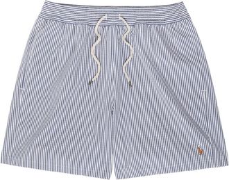 Polo Ralph Lauren Traveller Striped Seersucker Swim Shorts - Blue - XL