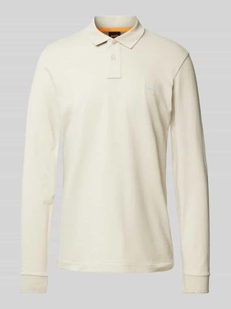 Boss Orange by Hugo Boss BOSS Orange Slim Fit Poloshirt mit Label-Badge Modell Passerby in Beige, Gr&ouml;&szlig;e XXL