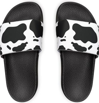 Generic Sandals, Womens Cow Print Removable-Strap Sandals for Beach Vacation, Summer Fashion, Cow Lover Gift, Slip-On Shoes, Black, 5.5 UK