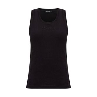 Balmain Sleeveless Tops, female, Black, Size: XS Sleeveless Top