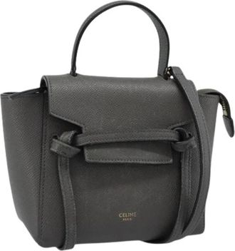 Celine Pre-owned Vintage Mini Hand Bag - Dames - Vintage Mini Tas - Grijs - ONE Size - Leer - Vintage