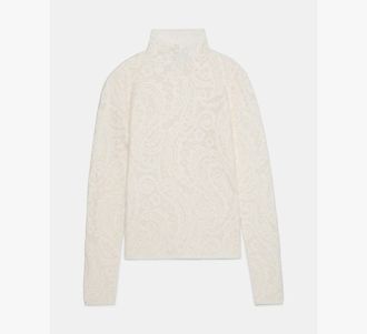 Kate Spade New York Lace Knit Turtleneck Top