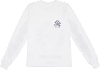 Chrome Hearts Tops, Heren, Wit, L, Katoen, Malibu Exclusive Horseshoe T-shirt met lange mouwen