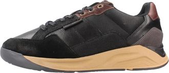 Bullboxer Low Sneaker - Heren - Schoenen - Zwart - Maat: 43 EU Leer