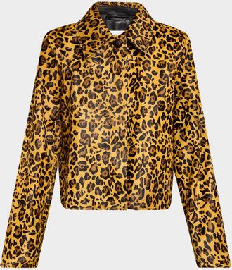 Tanya Taylor Naomi Leopard-Print Calf Hair Jacket