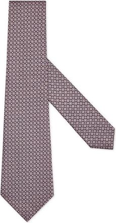 Ermenegildo Zegna geometric-pattern silk tie - men - Mulberry Silk/Mulberry Silk - One Size - Pink