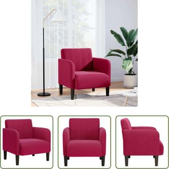 vidaXL Seduta in velluto - Divano Sedia con Braccioli Rosso Vino 54 cm in Velluto