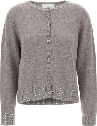 Kaos Wol cardigans met strass - Dames - Vesten - Grijs - XL - Wol - Truien & Vesten