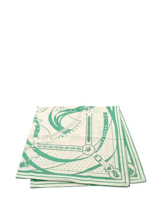 Herm&egrave;s 2010s Carr&eacute;jean Carres 140 La Promenade Du Matin sjaal - Beige