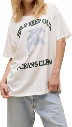 Daydreamer Help Our Oceans Short Sleeve Tee In White