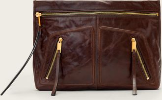AllSaints Leather Jean Rey Leather Pouch, Size: One Size