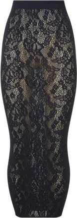 Wolford Infinite Rose Lange Rok - Dames - Kokerrokken - Zwart - S - Wol - Rokken