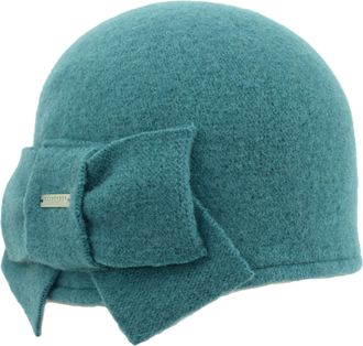 Seeberger Walkbeanie made of virgin wool, turquoise (59), one size, Turquoise (59), One Size Fits All