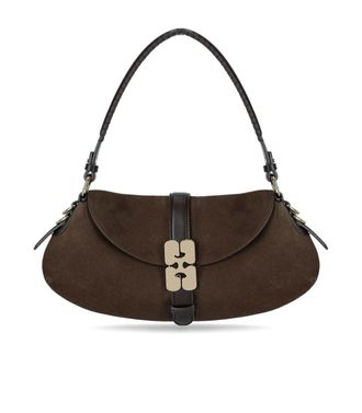 Ganni BORSA BAGUETTE KAT CHICORY COFFEE GANNI