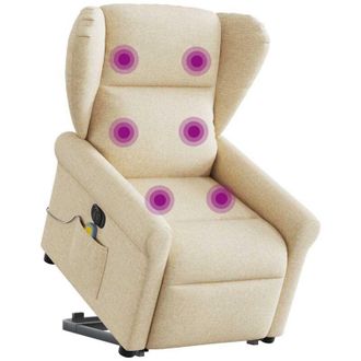 vidaXL Vidaxl - Sill&oacute;n De Masaje El&eacute;ctrico Reclinable Elevable Tela Crema