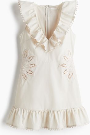 H&M Kleid mit Broderie Anglaise - Beige