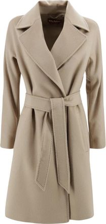 Max Mara Kameel Jassen voor Vrouwen - Dames - Jas met riem - Bruin - S - Jassen