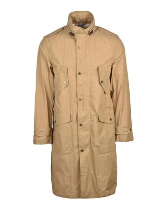 L'Impermeabile Mid-Length Khaki Cotton Wembley Coat With Snap Closure