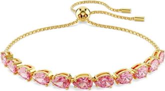 Swarovski Accessoires, Dames, Geel, ONE Size, Gouden Matrix Kristal Armband Stijlvol Accessoire