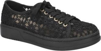 Bella Vita Abagale Lace Platform Sneaker in Black Flower Embroidery Mesh at Nordstrom, Size 6.5