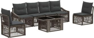 vidaXL Conjunto De Sof&aacute;s De Jard&iacute;n 7 Uds. Gris Y Gris Oscuro Vidaxl