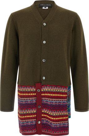 Comme Des Gar&ccedil;ons Mens Jacquard Insert Cardigan