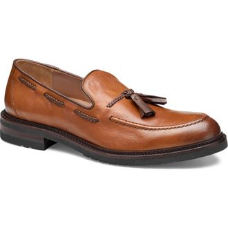 Johnston & Murphy Hartford Tassel Loafer in Tan Italian Full Grain at Nordstrom, Size 11.5