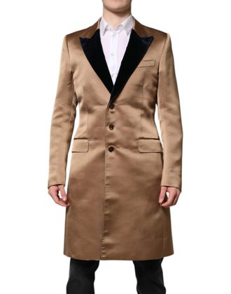 Dolce & Gabbana Satin Overcoat Met Schalkragen