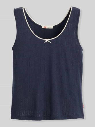 Levi's Slim Fit Top aus reiner Baumwolle mit Schleifen-Detail in Dunkelblau, Gr&ouml;&szlig;e XS