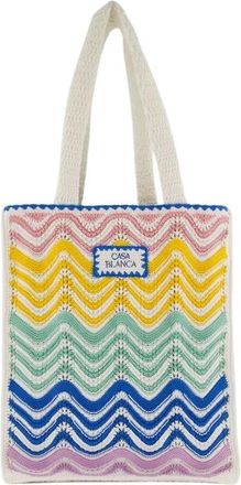 Casablanca Tote Bags, female, Multicolor, Size: ONE SIZE Gradient Wave Crochet Shopper Bag