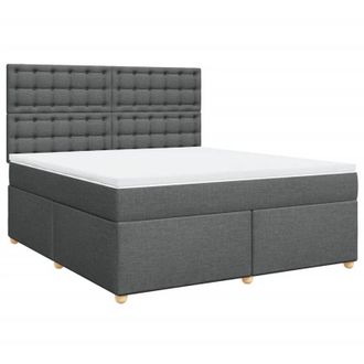 vidaXL Vidaxl - Cama Box Spring Con Colch&oacute;n Tela Gris Oscuro 180x200 Cm