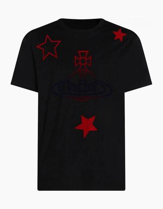 Vivienne Westwood Mens Orb & Star T-Shirt Black - Size: 38