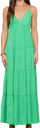 L'agence Womens Lua Tiered Maxi Dress In Green