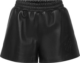 Philipp Plein Leather Shorts Signature
