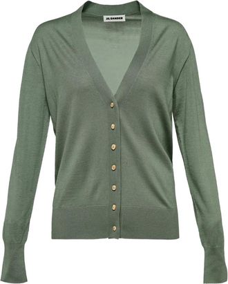 Jil Sander v-neck cardigan - women - Cashmere/Silk/Virgin Wool - 32 - Green