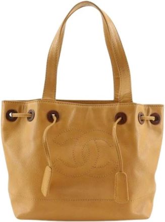 Chanel Bolso tote Pre-owned Coco Mark Caviar - Pre-owned - Mujer - Marr&oacute;n - ONE SIZE