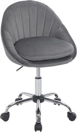 Woltu Woltu - Silla De Oficina Ergon&oacute;mica Acolchada De Terciopelo Giratoria Regulable En Altura, Gris Oscuro