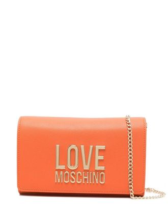 Love Moschino logo-plaque crossbody bag - women - Polyurethane - OS - Orange