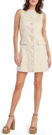 Favorite Daughter The Cece Sleeveless Linen Blend Minidress in Light Khaki at Nordstrom, Size 12