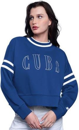 Starter Womens Starter Royal Chicago Cubs Power Play Cropped Pullover Sweatshirt at Nordstrom, Size Xx-Large