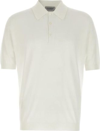 John Smedley Isis Polo Shirt - Heren - Ronde hals truien - Wit - S - Katoen - Truien & Vesten