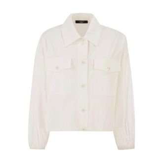 Max Mara Wkiorigano Katoenen Shirt - Dames - Blouses & Shirts - Beige - Maat: XS Katoen