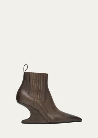 Rick Owens 80mm Cantilever Leather Ankle Boots